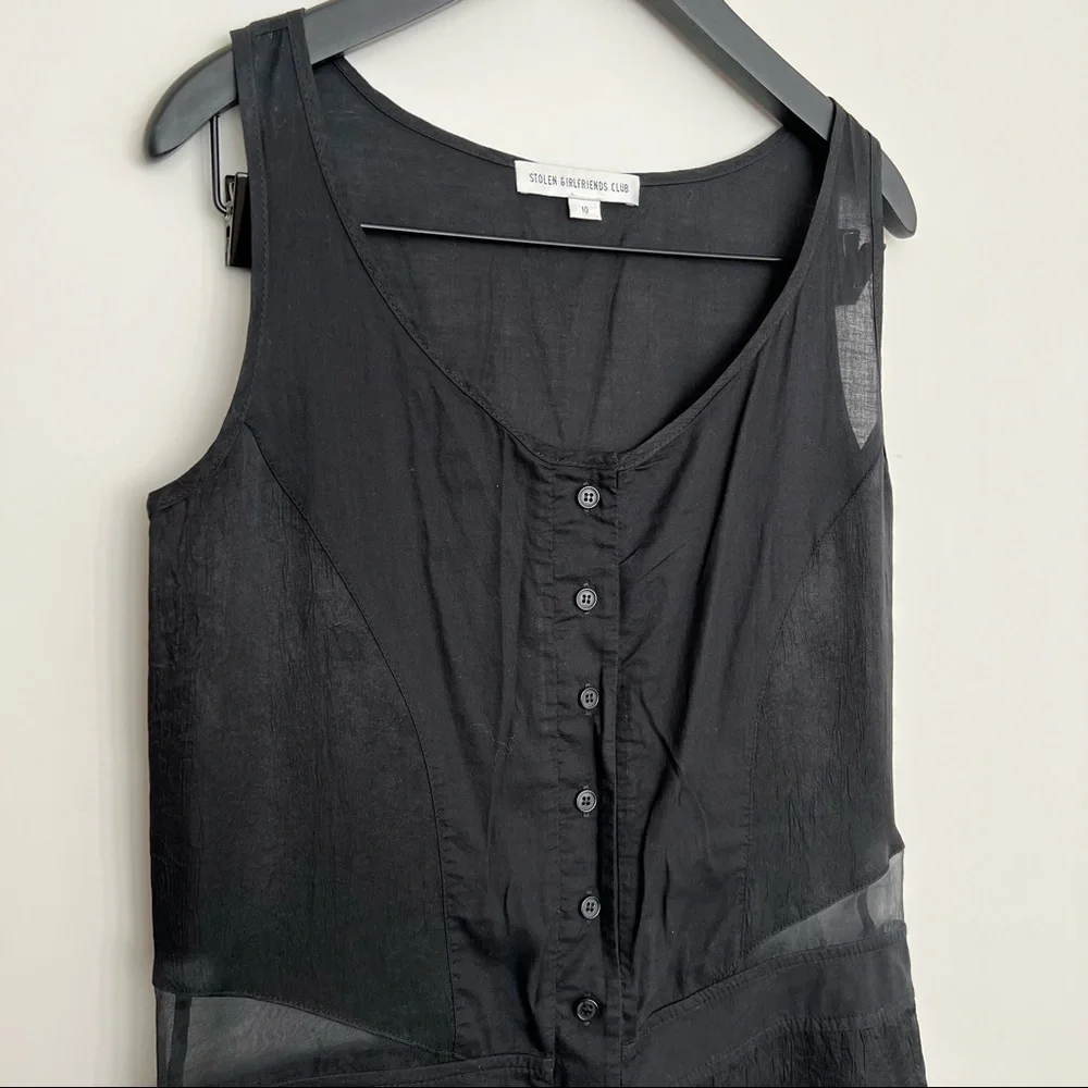 STOLEN GIRLFRIENDS CLUB Black Button Up Romper Size 10 - Picture 1 of 4